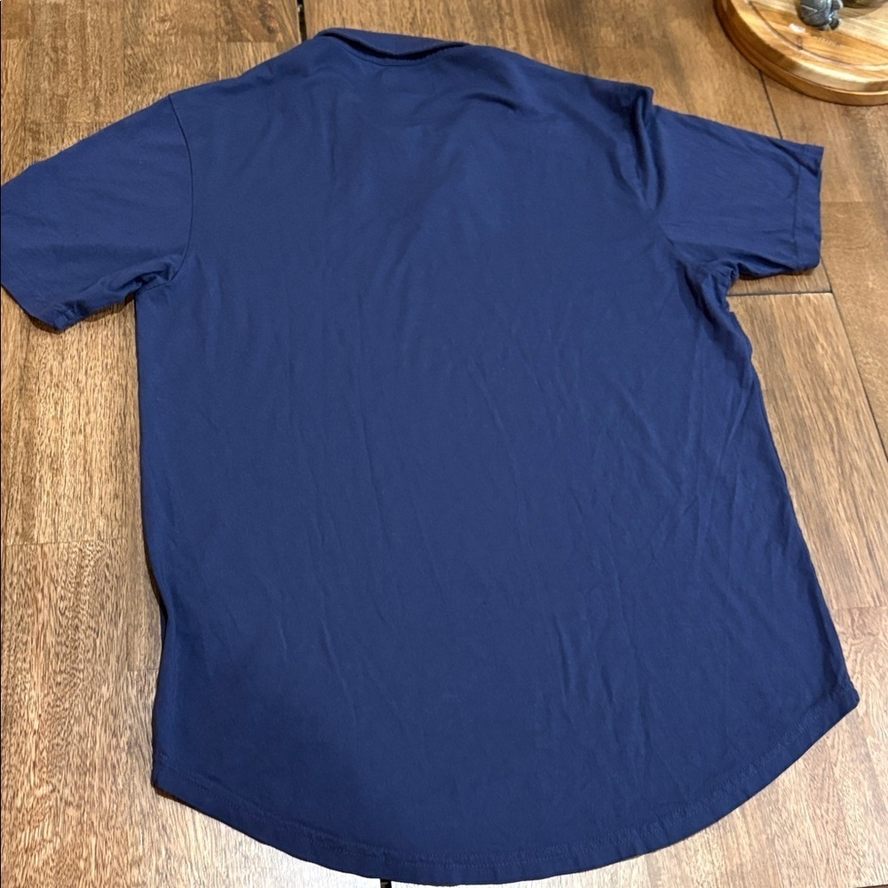 Goodlife Polo Shirt. Navy blue. Large. No buttons. Supima cotton - Picture 7 of 7